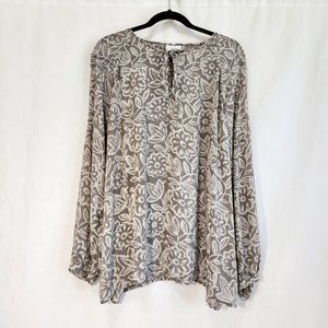 Pure Jill Artisan Floral Block-Printed Blouse Tunic  Size 2X 100% Modal Rayon.